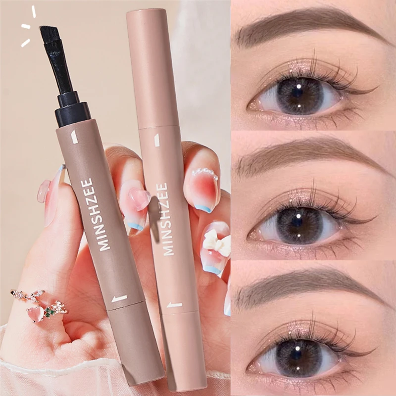 Brown Grey Eyebrow Dyeing Cream Pencil Natural Lasting Non-smudge Waterproof Setting Dye Eye Brow Pen with Brush Makeup Cosmetic