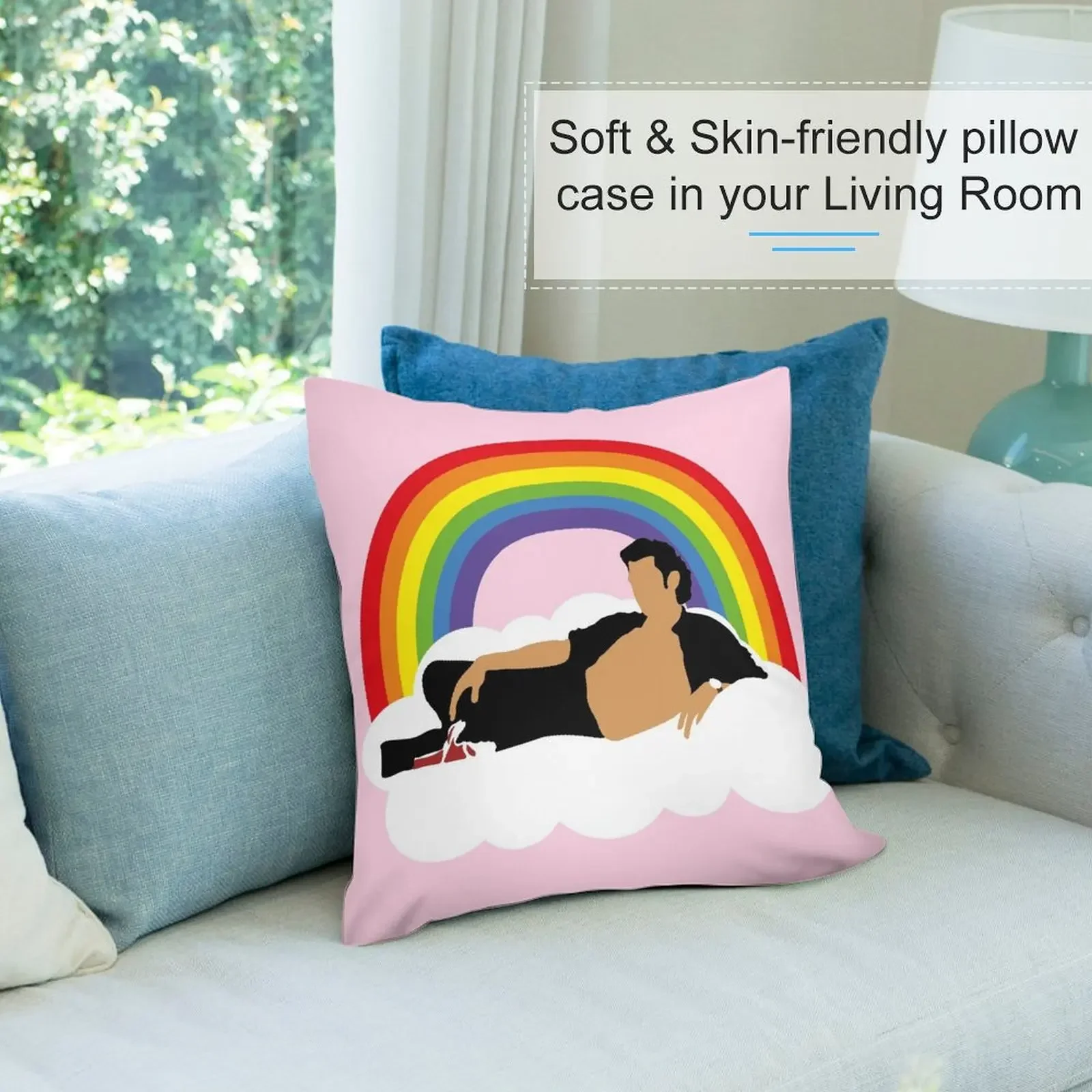 Декоративная подушка Jeff Goldblum On A Rainbow Cloud для дивана сидения осенняя наволочка