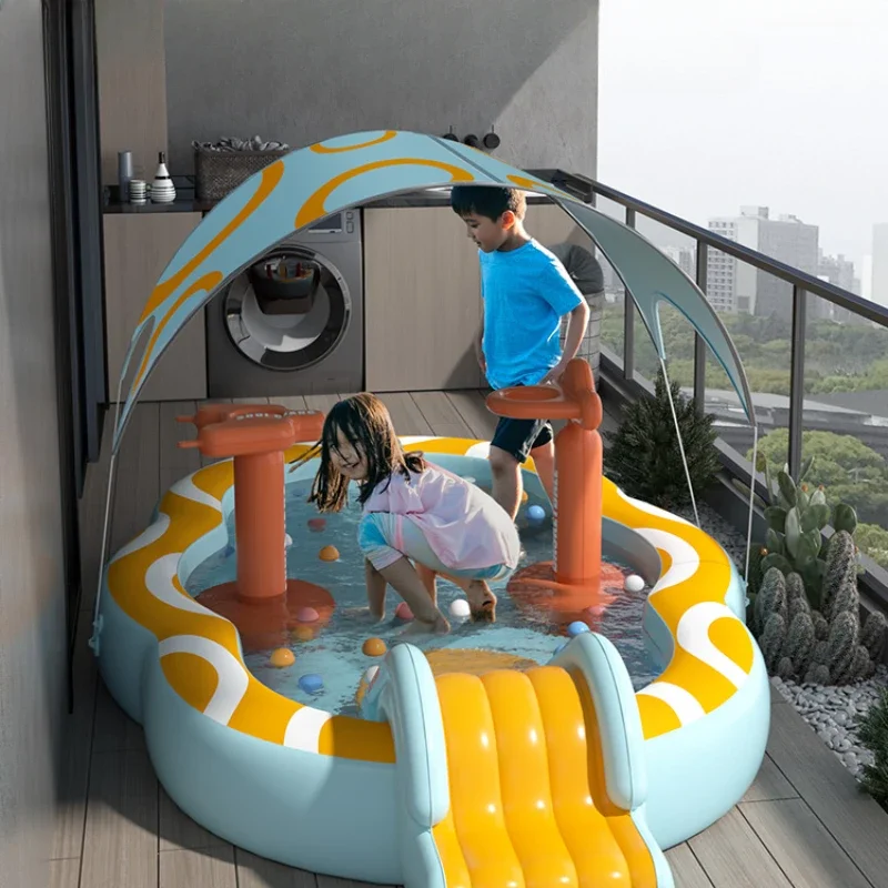 Надувной замок аквапарк детский бассейн для дома большая детская игра с водой