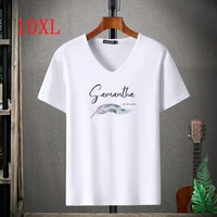 2022 new summer fashion high quality v neck t shirt mens mens breathable short sleeve t shirt oversize tops size 11xl
