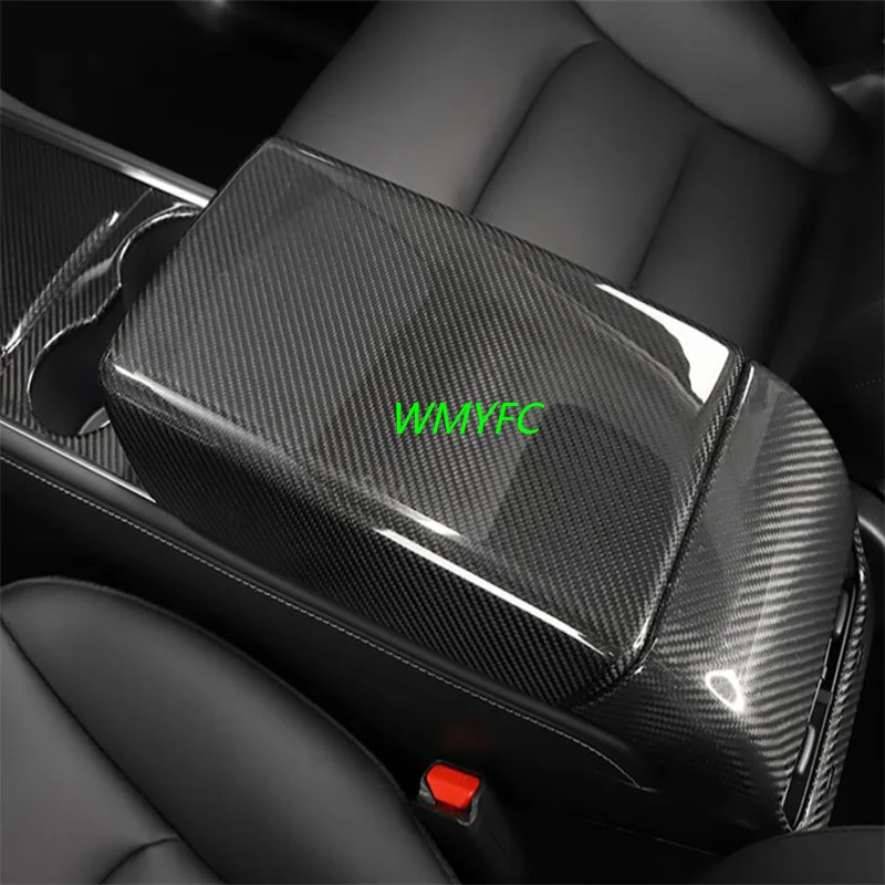 

Central Control Armrest Panel Box Protective Cover ABS Carbon Fibre for Tesla Model3 Model 3 2017 2018 2019 2020 Accessories