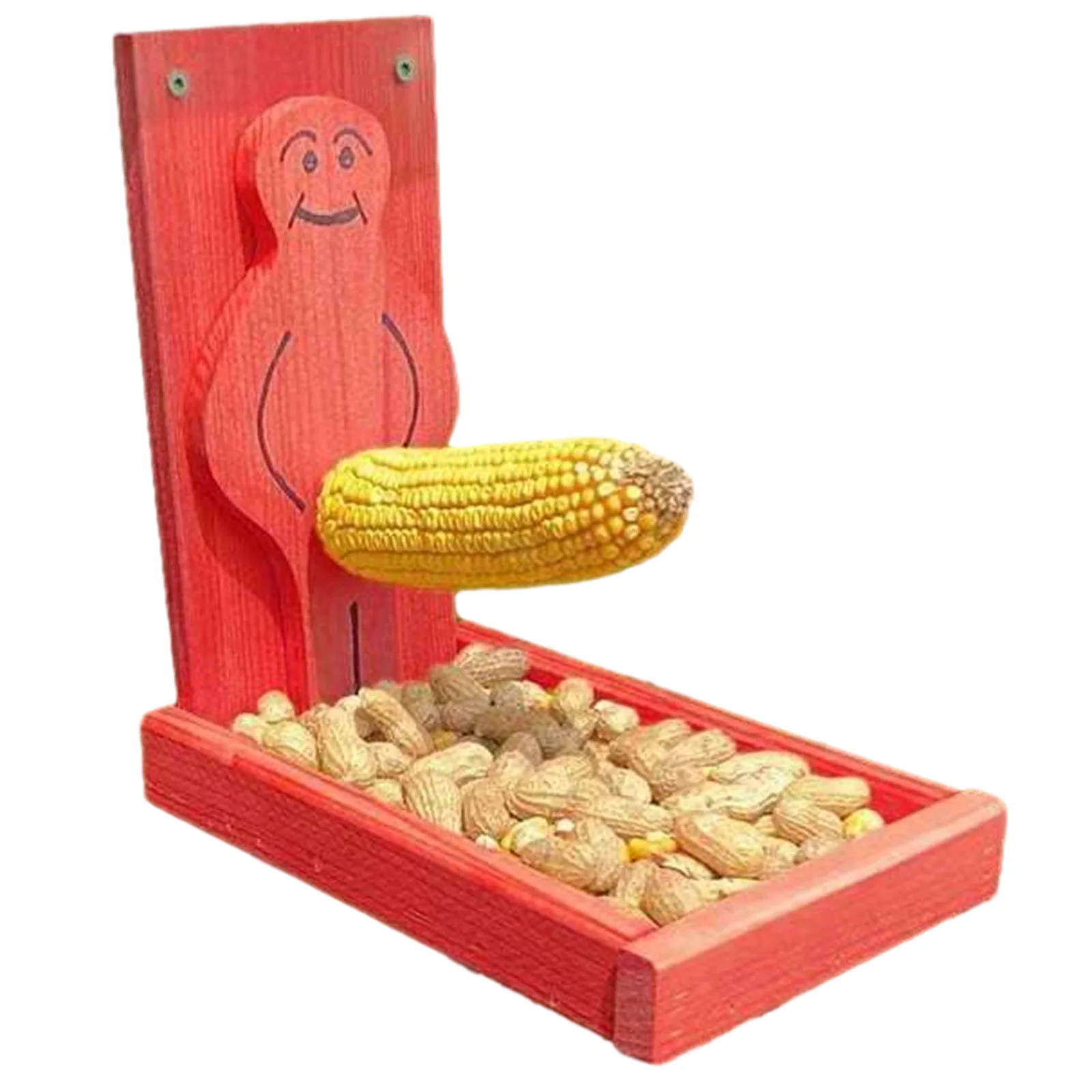 

Pet Portable Forest Squirrel Feeder Cob Holder Funny For Outside Picnic Table Backyard Garden Wooden Solid Durable Practical