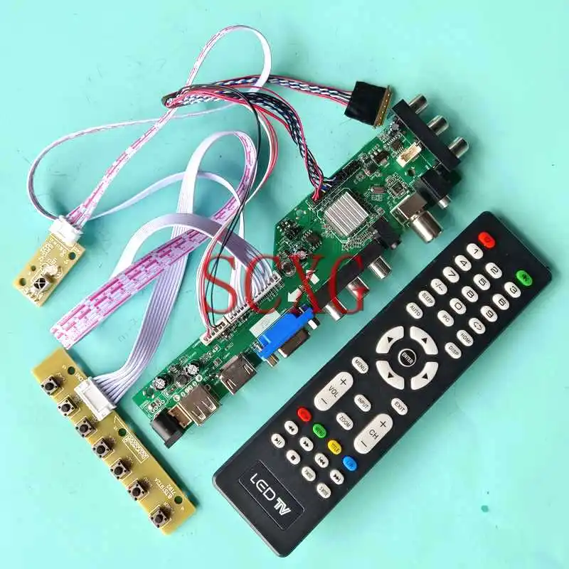 

DVB Digital LCD Panel Controller Board Fit CLAA133WA01 CLAA133WB01A VGA HDMI-Compatible AV RF USB 40 Pin LVDS 1366*768 Kit 13.3"