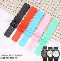 for casio mq 24 mq 27 mq 76 mq24 mw 59 mw 240 sports watch strap wristband replacement 16mm tpu waterproof watch bracelet belt