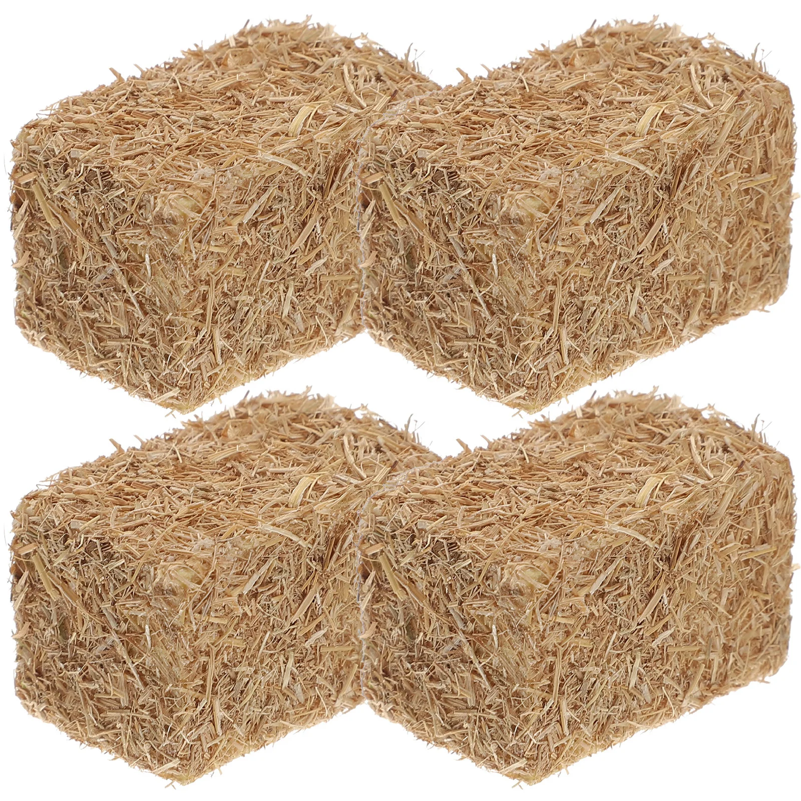 

4 Pcs Toy Mini Haystack Child House Fake Photography Props Wood Scene Hayrick