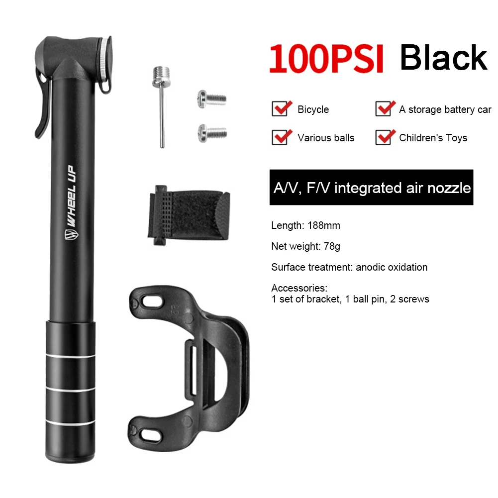

Портативный велосипедный воздушный насос Wheel Up, 100psi, Аксессуары для велосипеда, портативный воздушный компрессор для велосипеда