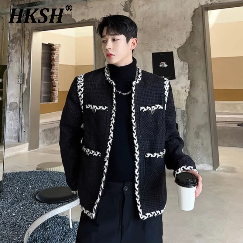 HKSH 2024 осенне-зимняя новая мужская куртка Tide Punk Trend маленькая ароматная ткань