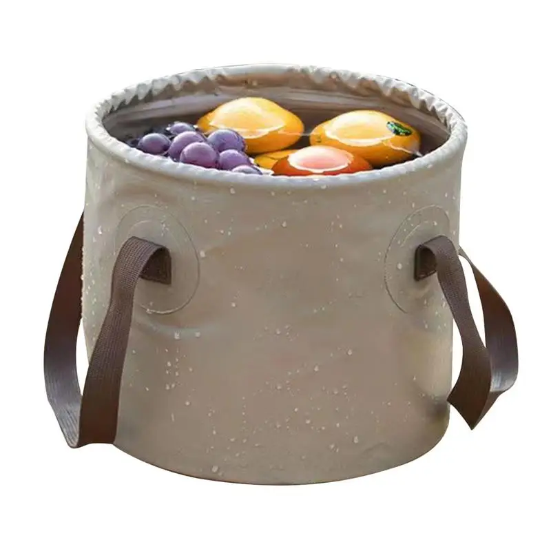

Folding Water Bucket With Lid Camping Water Storage Bucket With Handles Car Folding Bucket Lightweight Folding Water Container