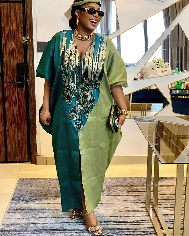 Женское атласное мусульманское платье Абая размера плюс африканский кафтан Salwar