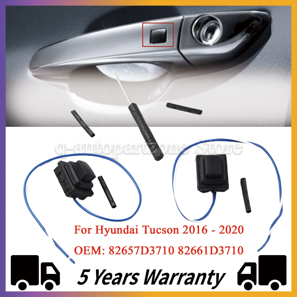

2 шт. передняя дверь автомобиля, внешняя дверная ручка, маленькая кнопка переключателя для Hyundai Tucson 2016-2020 82651D3710 82661D3710