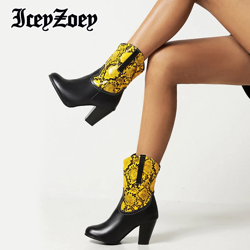 

Женские ботильоны IceyZoey, черные короткие ботинки, винтажная модная обувь, размеры 30-43, зима 2022