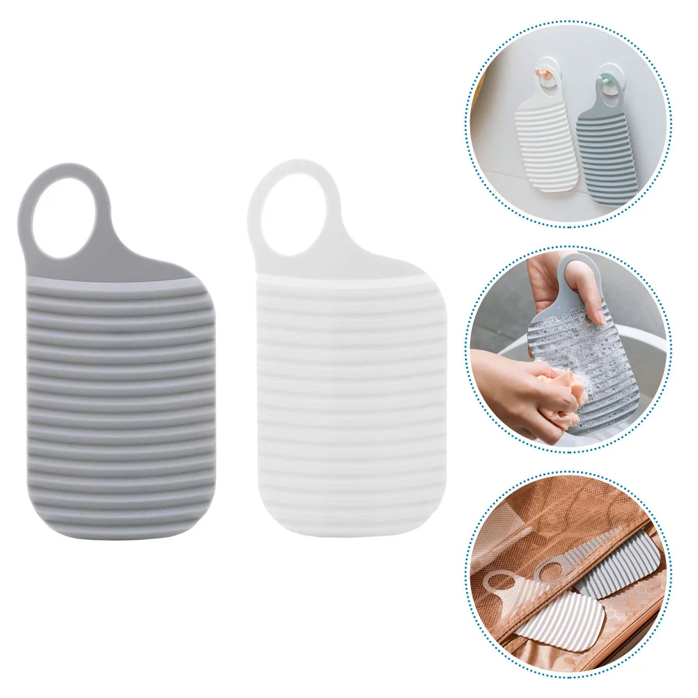 

2 Pcs Wash Board Washboard Laundry Clothes Durable Small Kids Travel Hand Washing