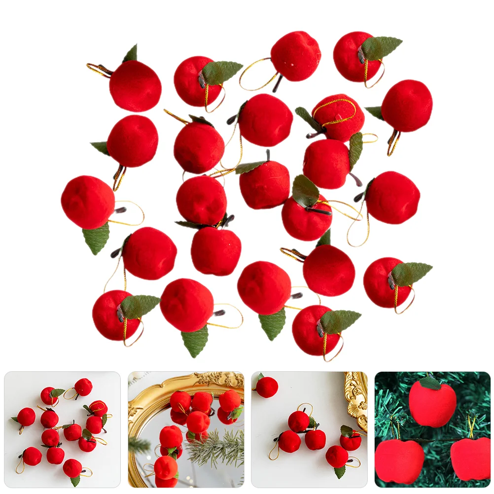 60 шт. мини красные яблоки рождественская елка кулон украшения аксессуары пена