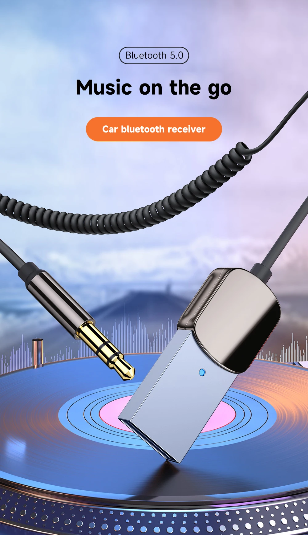 Новый Bluetooth-адаптер Aux-ключ USB к разъему 3 5 мм автомобильный аудио Aux Bluetooth 0