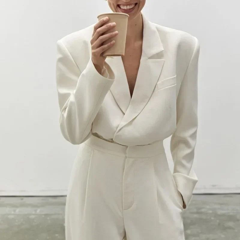 2024 женские костюмы весенний пригородный короткий пиджак повседневные брюки