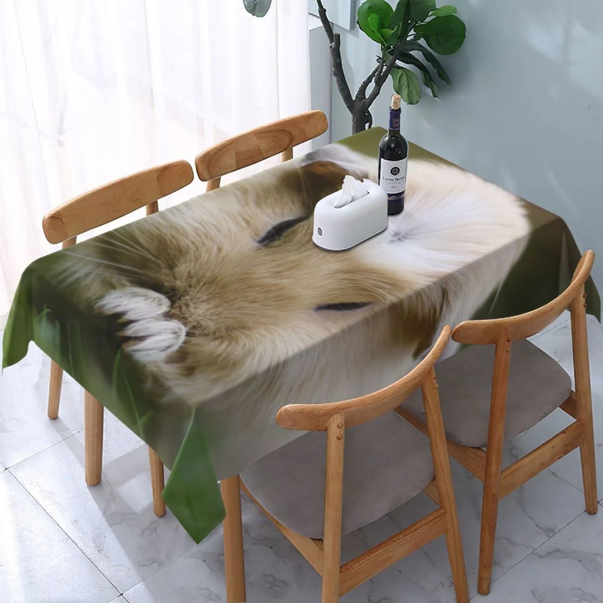 

Reuseable Rectangle Tablecloth Wrinkle Resistant Table Cloth for Kitchen Party Table Cover 54 x 72 Inch