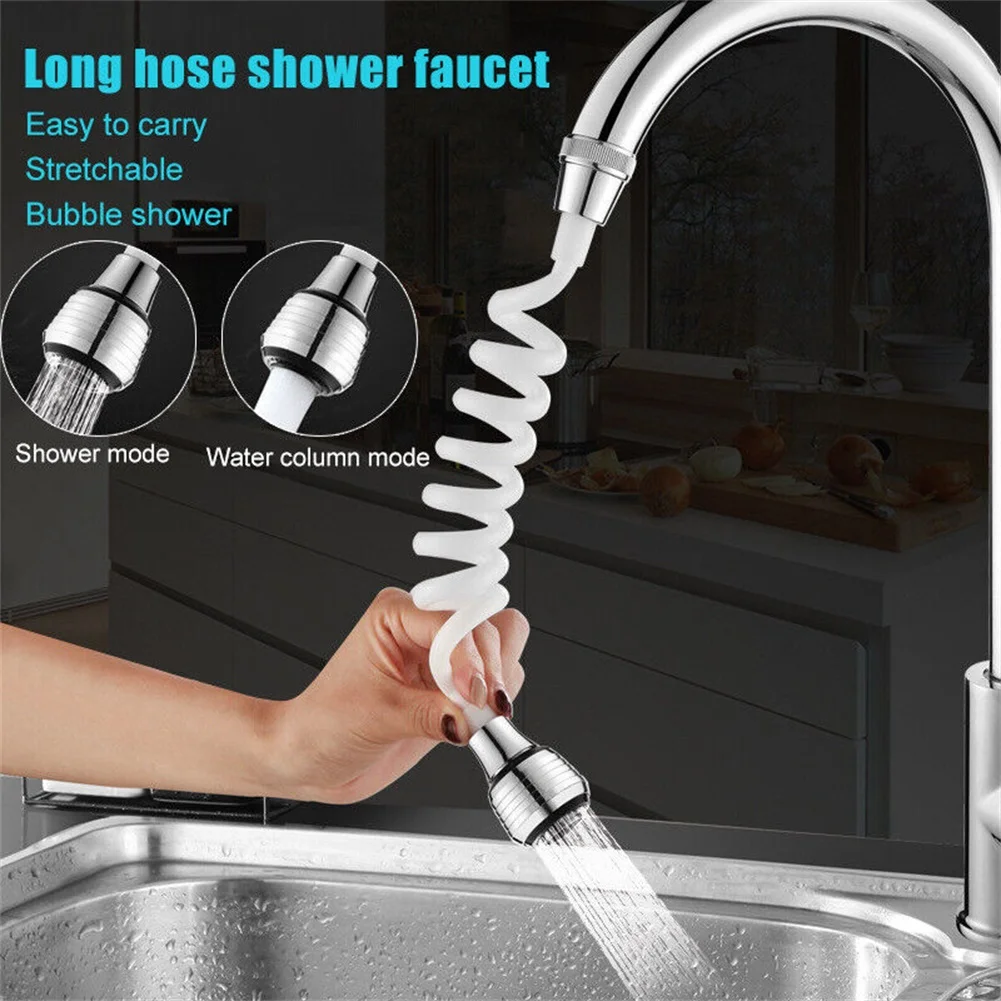 

Long Hose Faucet Extender with 2 Speed Modes Effortless Installation ABS Plastic Wide Range Sink Cleaning Capability