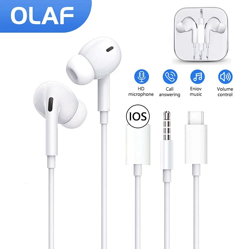 Проводные наушники-вкладыши типа C 3 5 мм спортивные наушники с коробкой гарнитура