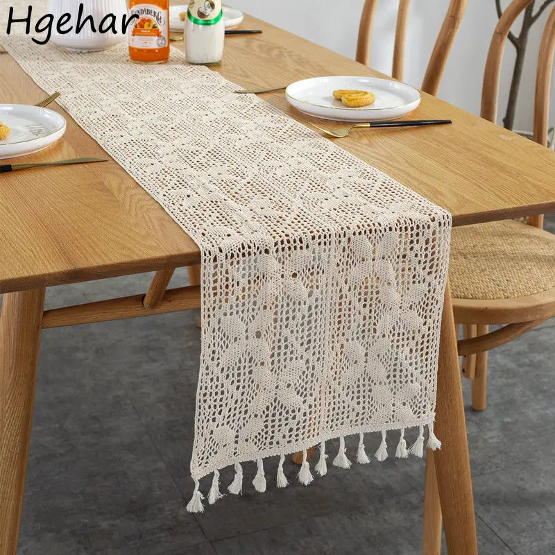 

Ажурная кружевная скатерть для стола, Вязаная скатерть, скатерть для столовой ручной работы, Свадебный чехол в европейском стиле для шкафа, ...