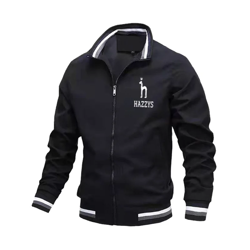 

Hazzys - Men's zipper High neck Jacket, New windproof Slim Jacket,Korean fashion,Outdoor, Golf, Baseball,Fall/Winter, Size M-4XL