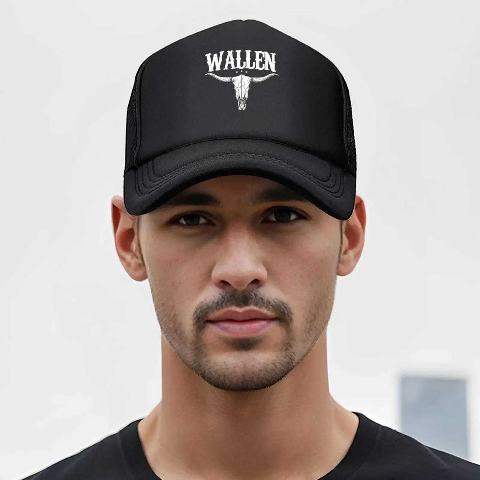 Фото Бейсболка Wallen Western 2026, черная, тактическая кепка с помпоном, новая модель, женские и мужские головные уборы №5