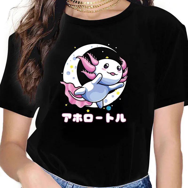 Axolotl Kawaii Baphomet Pastel Goth Cute жуткий Nu печатная Футболка унисекс Harajuku винтажные