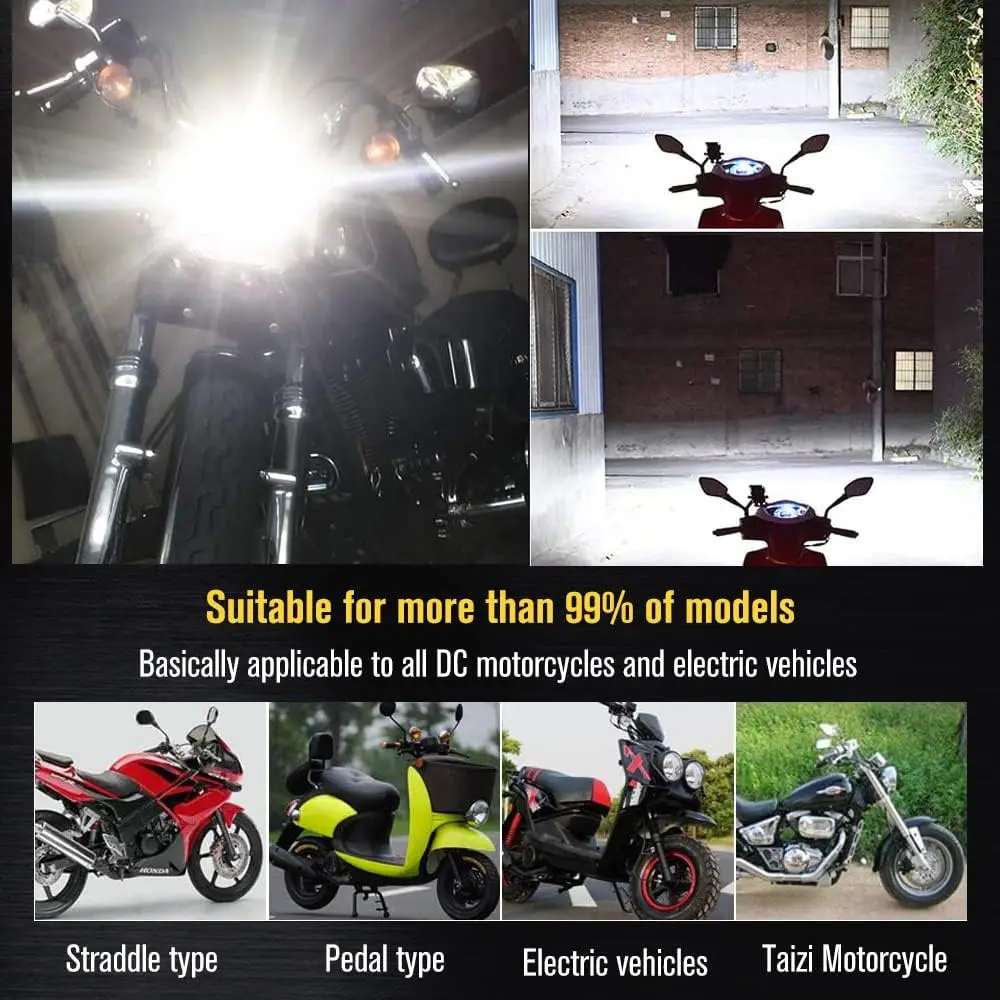 Фото 2xH6M ATVS YFM350 400 450 660 700 Raptor Светодиодная фара, светодиодная лампа H6M P15D, для мотоцикла/ATV/UTV, 6000K, IP68, подключай и используй. №3