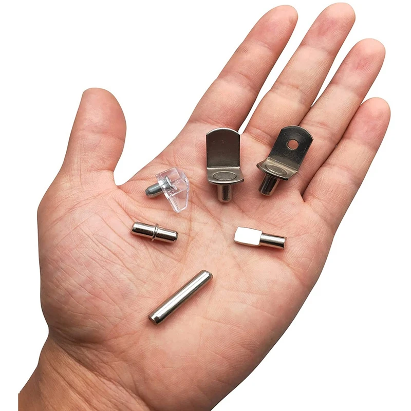 Комплект поддержки полочных колышков из 72шт 6 стилей Никелированные полочные