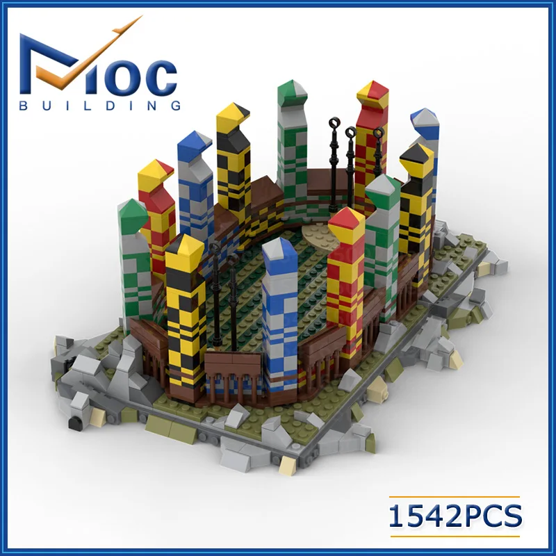 Строительный блок MOC, Волшебная школьная серия, бородавки Харри, технология шага квидситера, кирпичи, Сборная модель «сделай сам», игрушка, праздничные подарки Строительный блок MOC, Волшебная школьная серия, бородавки Харри, технология шага квидситера, кирпичи, Сборная модель «сделай сам», игрушка, праздничные подарки