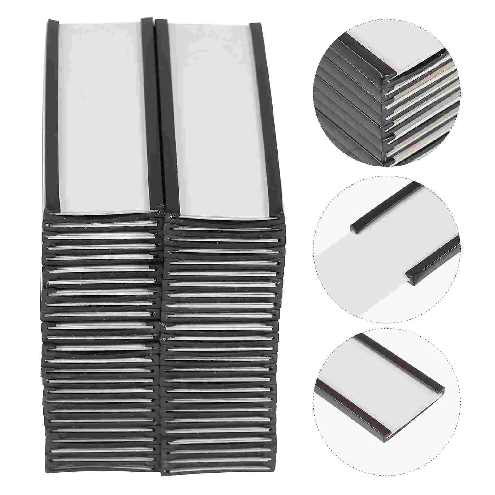 

50 Pcs Plastic Shelving Label Holder Price Tag Magnetic Clip Clip-type Clamp Cards Iron Gate Warehouse Sign Supermarket