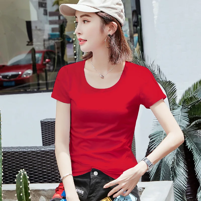 

Solid round neck cotton t shirt 2022 summer new short sleeved men 2022