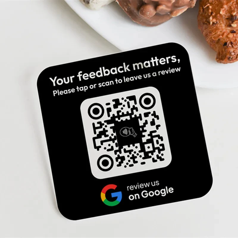 ść Google Tabliczka NFC dla firm Zostaw tablicę rejestracyjną Tap To Review Niestandardowe akrylowe znaki biznesowe i społeczne