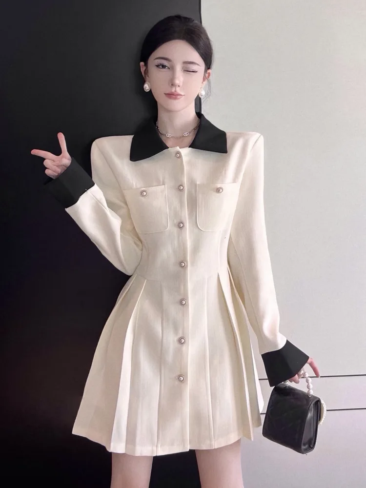 

Осенне-зимние маленькие Ароматные французские Элегантные мини-платья для женщин 2023 корейская мода офисное строгое платье женское платье платья