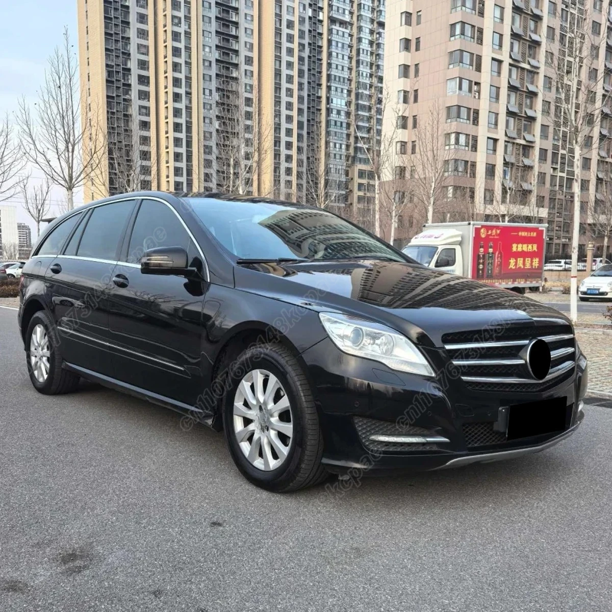 Фото Для Mercedes-Benz R-класса W251 2011-2015: Комплект декоративных аксессуаров для переднего бампера, глянцевая хромированная накладка №2