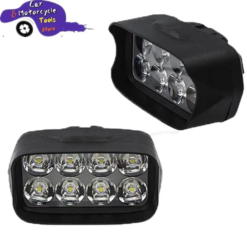 New 1Pc Motorcycle Car Super Bright 8 LED Light Headlight Spotlights Headlamp