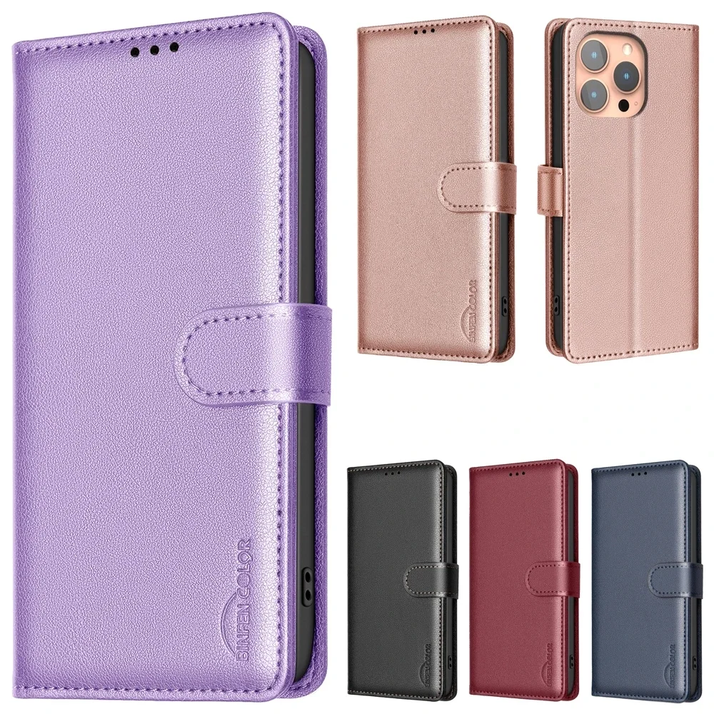 Чехол-книжка из искусственной кожи с защитой от кражи для iPhone 16 15 14 Plus 13 12 11 10 X XS Max