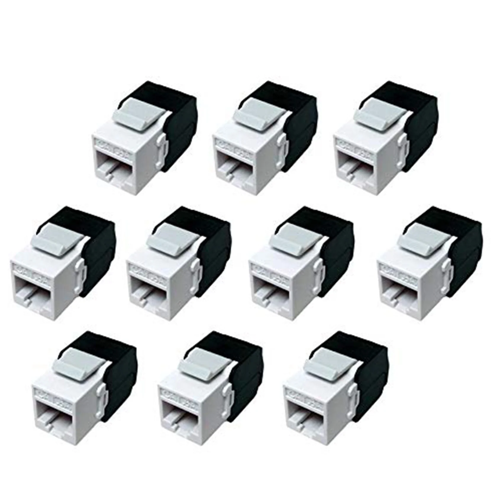 10 шт. в упаковке Cat6A RJ45 Keystone Jack — совместимость с Cat6 без инструментов 180 градусов