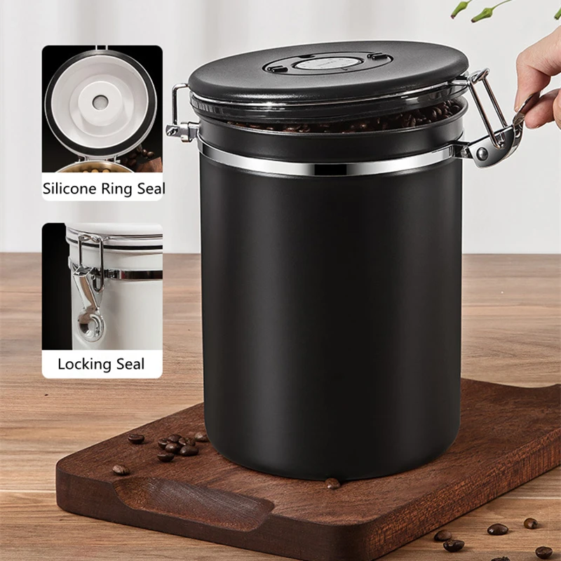 Контейнер для хранения кофе большой емкости с ложкой 304 герметичная банка из