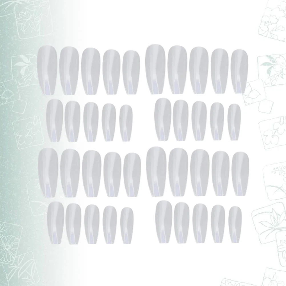 

600 Pieces Stickers Nails Artificial Nails Tips Bagged Transparent Nails Press Fake Tip Stickers Salon Fingernail Nail sticker