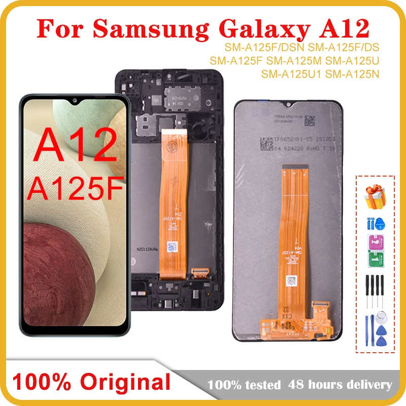 Оригинальный ЖК-дисплей для Samsung Galaxy A12 A125 ЖК-дисплей сенсорный экран дигитайзер в сборе для Galaxy A12 A125F A125F/DSN LCD Uniaux