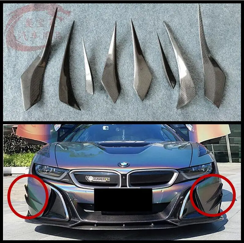 

Real Carbon Fiber Front &Rear Bumper Side Lip Splitters Air Vent Cup Flaps Cover For BMW I8 2014 2015 2016 2017 2018 2019 2020