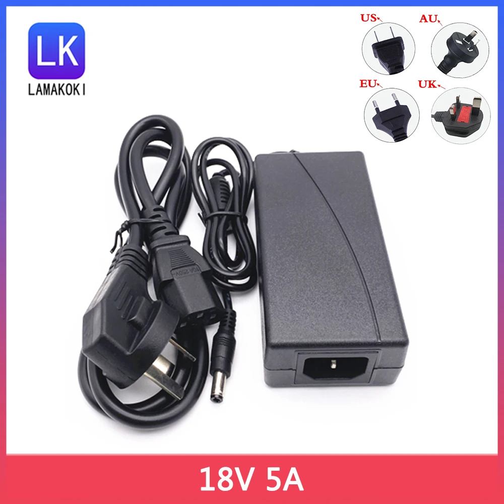 Fonte de Alimentação 18v 5a Adaptador de Alimentação 18v 5.0a dc Estabilizou o Cabo de Alimentação 5000ma 18v 5a