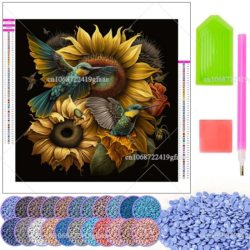 Flowrs Birds 5D наборы алмазной живописи полная дрель горный хрусталь цветы настенное