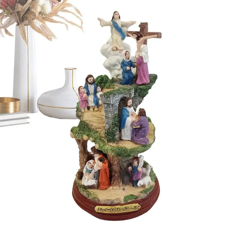 

Easter Jesus Figures Christ Resurrection Statue Resin Lamb Figurine Easter With Cross Christian Believers Express Best Wishes