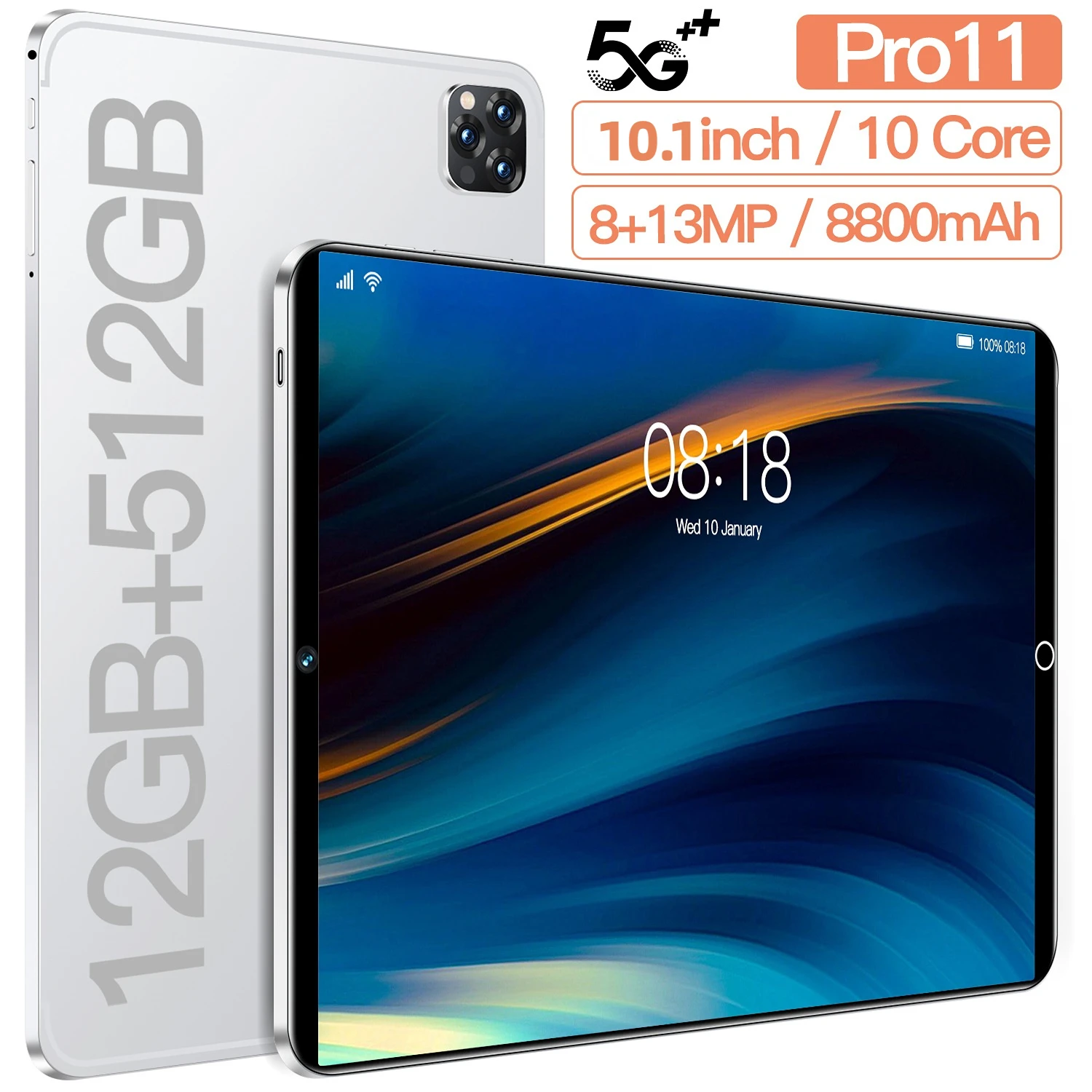 

2023 New Tablet P11 Pro 10.1 Inch Full HD Screen, Dual Sim and 8800mAh Battery Android Global Firmware 5G