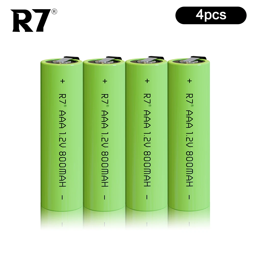 

R7 1.2V 800mah AAA Ni-Mh Rechargeable Battery 3A batteries Cell with Solder Tabs for Philips Braun Electric Shaver, Toothbrush
