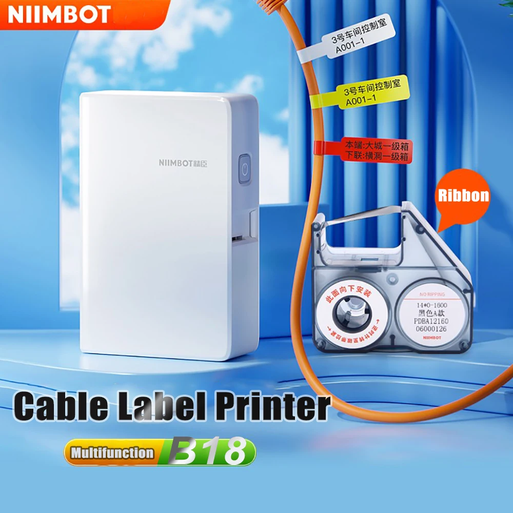 

HMTX x Niimbot B18 Wireless Label Printer Thermal Transfer Print Portable Pocket Sticker Printer Machine Label Maker For Office