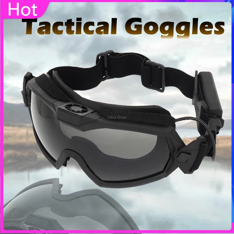 Military Tactical Glasses Airsoft Paintball Cs Wargame Combat Goggles with Micro Fan Windproof Shooting Army Fans Sunglasses | Спорт и