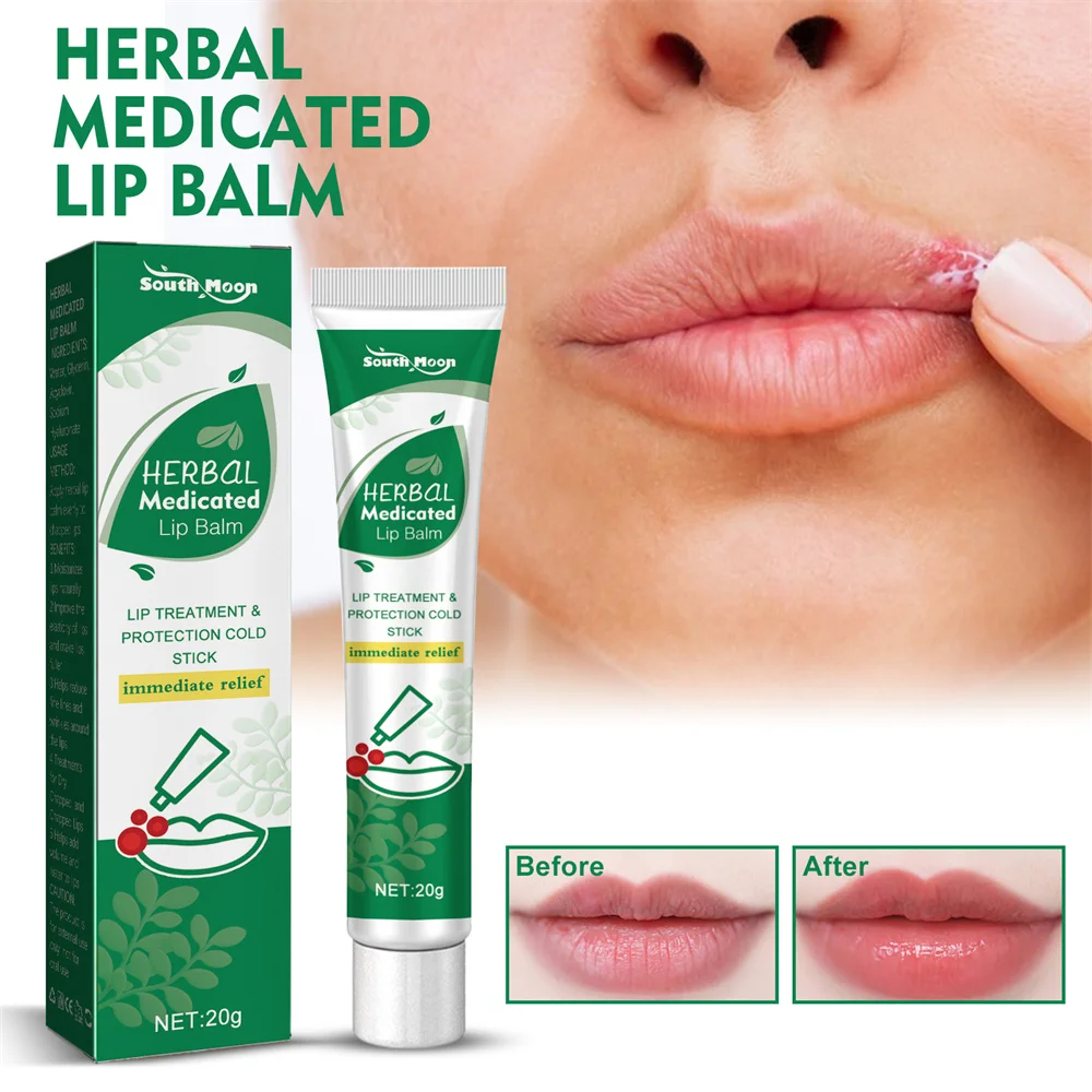 

1PCS South Moon Herbal Lip Balm Primer Moisturizing LongLasting Hydrating Anti-drying Fade Lip Lines Brighten Lip Color SkinCare