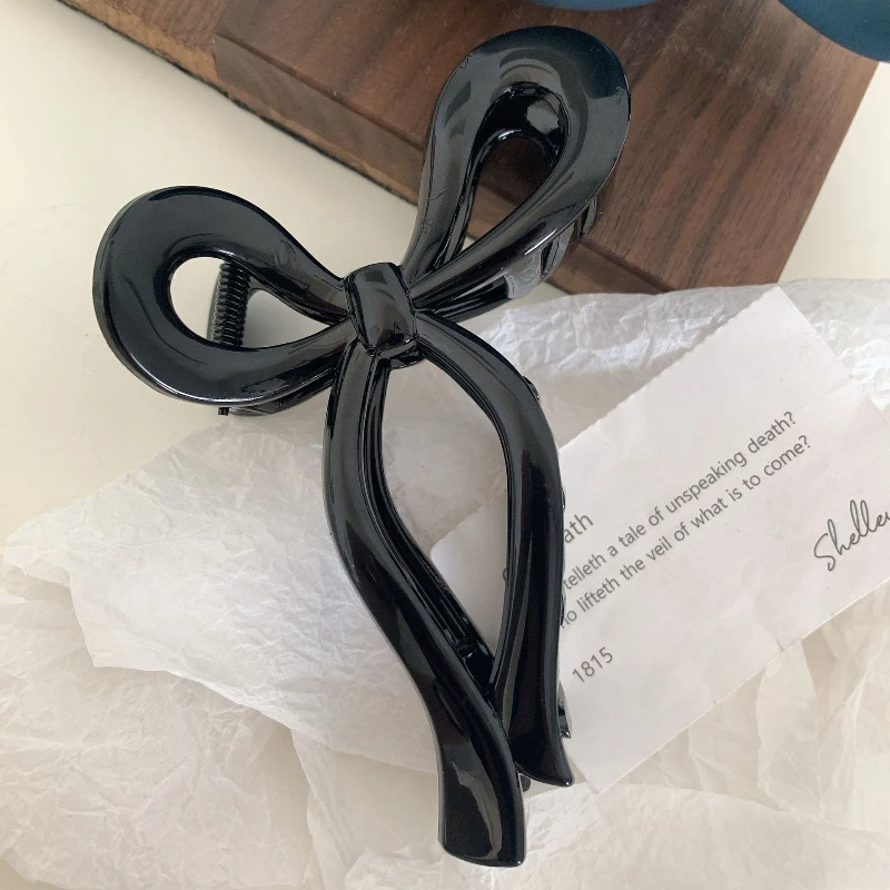Фото Большая заколка-краб Jelly Bow для волос, акриловые заколки-бантики для хвоста, аксессуары для волос для женщин, заколки-зажимы для девочек, повязки на голову №3